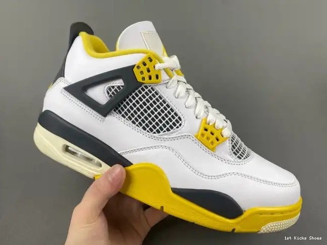 1st Kicks Shoes 4 Sulfur AQ9129-101 Jordan Air Vivid WNNS 0511